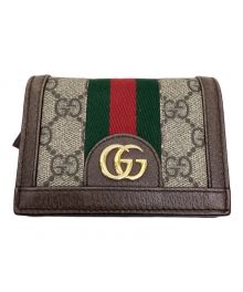 GUCCI（グッチ）の古着「2つ折り財布」｜ベージュ×ブラウン×グリーン