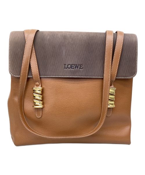 LOEWE（ロエベ）LOEWE (ロエベ) トートバッグ ブラウン×ゴールドの古着・服飾アイテム