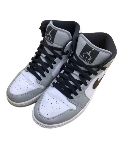 NIKE（ナイキ）NIKE (ナイキ) ミッドカットスニーカー　Nike Air Jordan 1（エアジョーダン1 ）Mid グレー×ホワイト サイズ:US8の古着・服飾アイテム