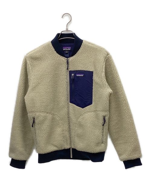 Patagonia（パタゴニア）Patagonia (パタゴニア) フリースジャケット ベージュ×ネイビー サイズ:Mの古着・服飾アイテム