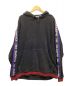 CHAPS RALPH LAUREN（チャップス ラルフローレン）の古着「90s Spellout Tape Fleece Hoodie」｜ブラック