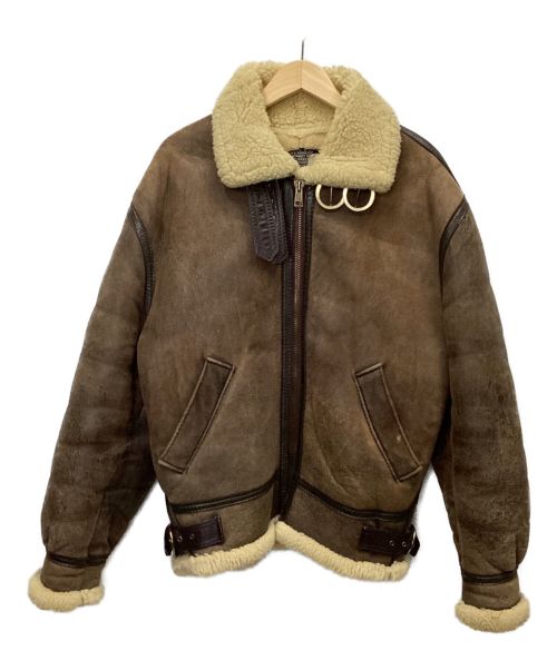 US SHEEPSKIN（USシープスキン）US SHEEPSKIN (USシープスキン) ムートンフラトジャケット ブラウン サイズ:40の古着・服飾アイテム