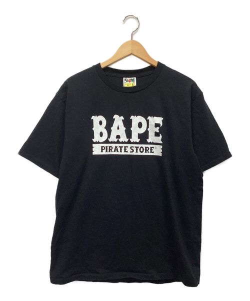 BAPE BY A BATHING APE（ベイプバイアベイシングエイプ）BAPE BY A BATHING APE (ベイプバイアベイシングエイプ) ロゴカットソー ブラック×ホワイト サイズ:XLの古着・服飾アイテム