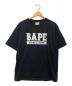 BAPE BY A BATHING APE（ベイプバイアベイシングエイプ）の古着「ロゴカットソー」｜ブラック×ホワイト