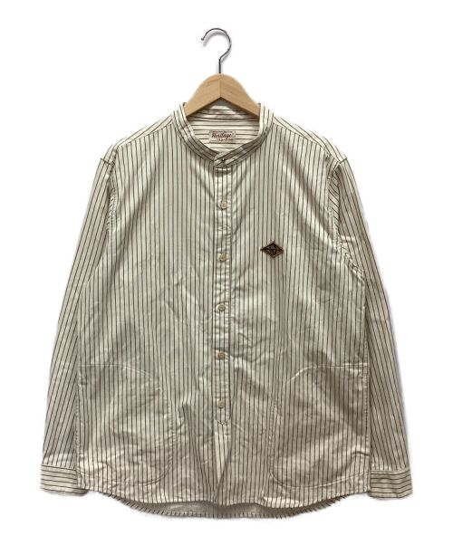 HERITAGE（ヘリテージ）HERITAGE (ヘリテージ) バンドカラーシャツ アイボリー サイズ:Lの古着・服飾アイテム