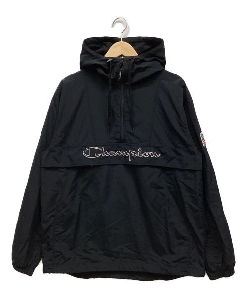 Champion（チャンピオン）Champion (チャンピオン) ハーフジップパーカー ブラック サイズ:Lの古着・服飾アイテム