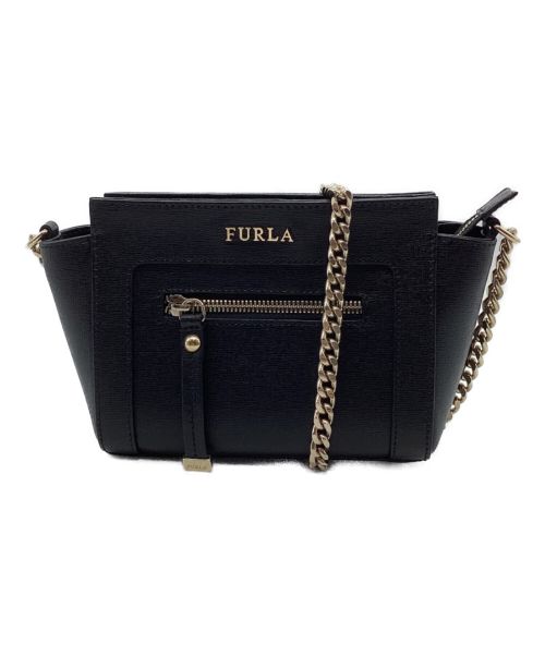 FURLA（フルラ）FURLA (フルラ) チェーンショルダーバッグ ブラックの古着・服飾アイテム