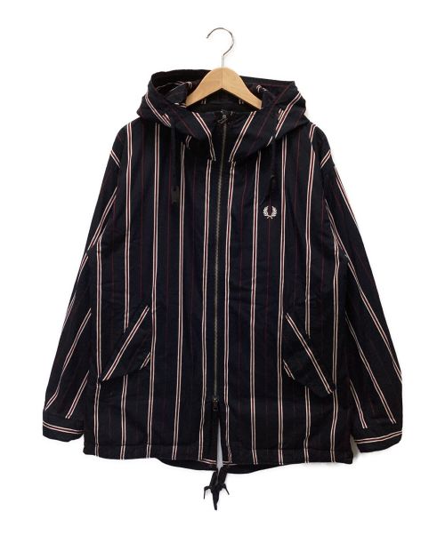 FRED PERRY（フレッドペリー）FRED PERRY (フレッドペリー) ストライプフィッシュテイルパーカー ネイビー サイズ:Sの古着・服飾アイテム