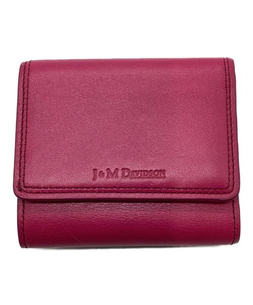 J&M DAVIDSON（ジェイ＆エム デヴィッドソン）J&M DAVIDSON (ジェイ＆エム デヴィッドソン) コンパクト3つ折り財布 ワインレッドの古着・服飾アイテム