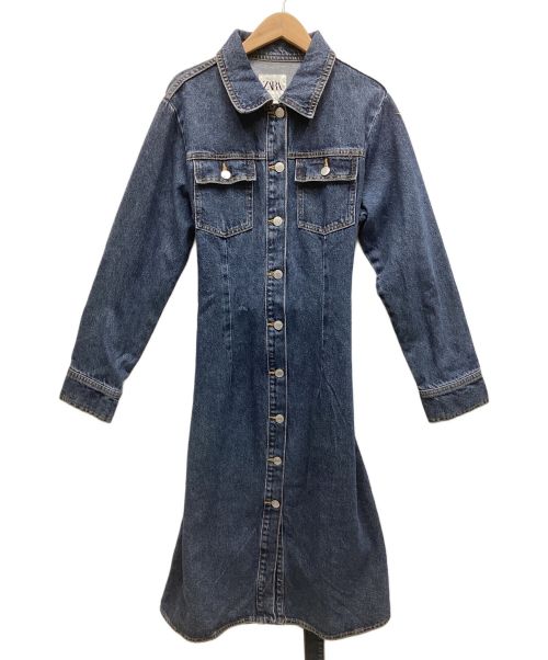 ZARA（ザラ）ZARA (ザラ) DENIM MIDI DRESS インディゴ サイズ:L 未使用品の古着・服飾アイテム