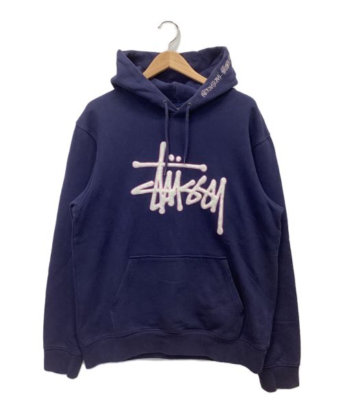 stussy（ステューシー）stussy (ステューシー) プルオーバーパーカー ネイビー サイズ:Mの古着・服飾アイテム