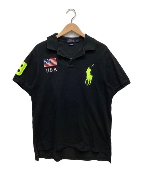 POLO RALPH LAUREN（ポロ・ラルフローレン）POLO RALPH LAUREN (ポロ・ラルフローレン) ポロシャツ ブラック×イエロー サイズ:Lの古着・服飾アイテム