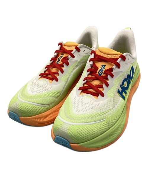 HOKAONEONE（ホカオネオネ）HOKAONEONE (ホカオネオネ) ラニングシューズ グリーン×オレンジ サイズ:27.5の古着・服飾アイテム