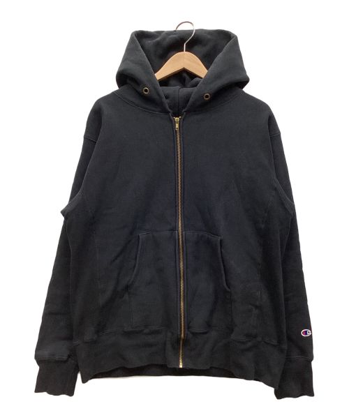 Champion REVERSE WEAVE（チャンピオン リバース ウィーブ）Champion REVERSE WEAVE (チャンピオンリバースウィーブ) ジップパーカー ブラック サイズ:XLの古着・服飾アイテム