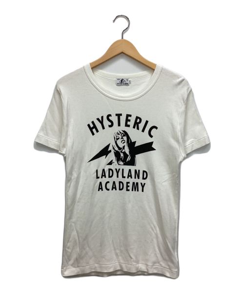 Hysteric Glamour（ヒステリックグラマー）Hysteric Glamour (ヒステリックグラマー) ロゴプリントカットソー ホワイト×ブラック サイズ:Sの古着・服飾アイテム