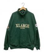 X-LARGEエクストララージ）の古着「RECORDS HALF ZIP PULLOVER SWEAT」｜グリーン