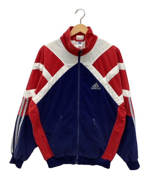 adidas（アディダス）adidas (アディダス) ベロアジャージ ホワイト×ネイビー×レッド サイズ:M(USA)の古着・服飾アイテム