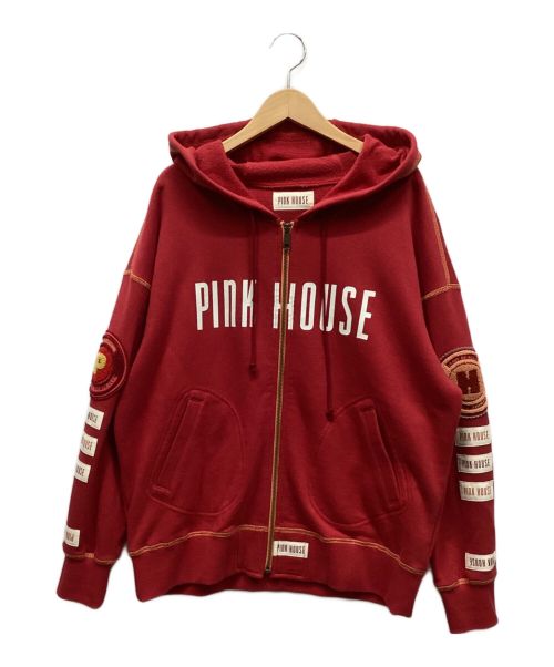 PINK HOUSE（ピンクハウス）PINK HOUSE (ピンクハウス) ジップパーカー レッド サイズ:表記なしの古着・服飾アイテム