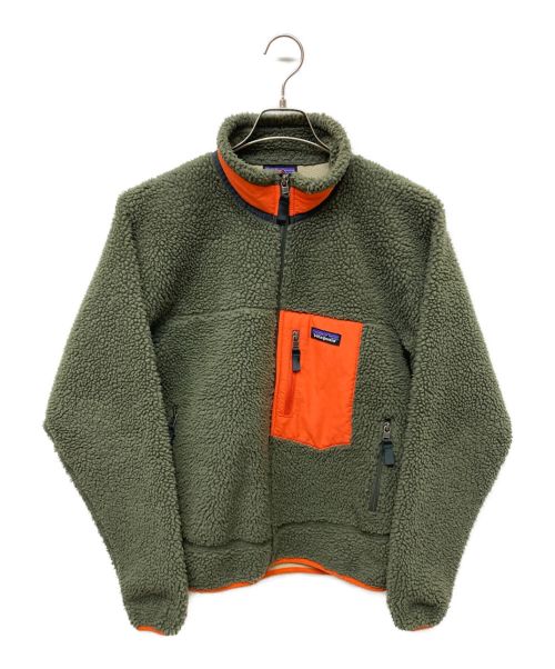 Patagonia（パタゴニア）Patagonia (パタゴニア) クラシックレトロXジャケット オリーブ×オレンジ サイズ:Sの古着・服飾アイテム