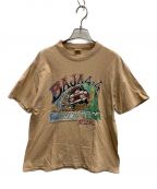 モーターTシャツモーターTシャツ）の古着「[古着]70s HICRU by STEDMAN(ステッドマン)モーターTシャツ」｜ベージュ