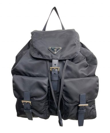 【中古・古着通販】PRADA (プラダ) ナイロンリュック ネイビー