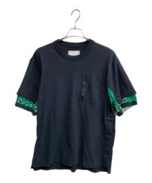 sacai（サカイ）の古着「バンダナプリントＴシャツ」｜ネイビー×グリーン