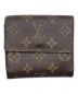 LOUIS VUITTON (ルイ ヴィトン) 2つ折り財布 ポルトフォイユ・エリーズ ブラウン：7000円