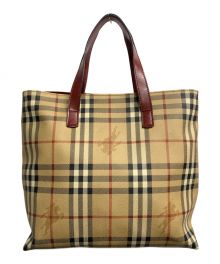 BURBERRY LONDON（バーバリーロンドン）の古着「ハンドバッグ チェック」｜ベージュ×レッド