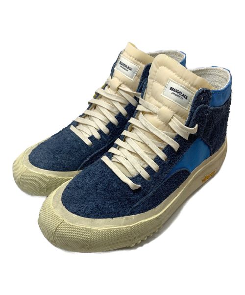 BRANDBLACK（ブランドブラック）BRANDBLACK (ブランドブラック) Capo Dirty High Top Sneaker Navy Light Blue（カポ ダーティ） ネイビー×ブラック サイズ:27cmの古着・服飾アイテム