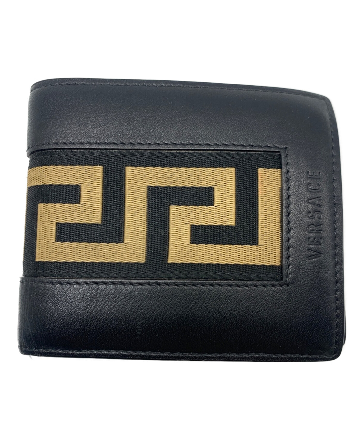 中古 古着通販 Versace ヴェルサーチ 2つ折り財布 ブラック ブランド 古着通販 トレファク公式 Trefac Fashion