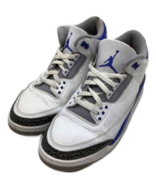 NIKE（ナイキ）NIKE (ナイキ) AIR JORDAN 3 RETRO ホワイト×ブルー サイズ:27.5の古着・服飾アイテム