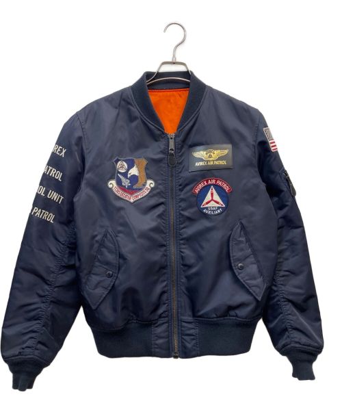 AVIREX（アヴィレックス）AVIREX (アヴィレックス) MA-1 CIVIL AIR PATROL オレンジ×ネイビー サイズ:Lの古着・服飾アイテム