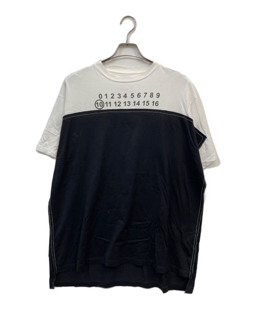 Maison Margiela（メゾンマルジェラ）Maison Margiela (メゾンマルジェラ) オーバーサイズTシャツ ブラック×ホワイト サイズ:44の古着・服飾アイテム