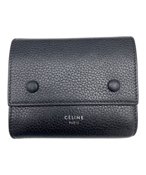 CELINE（セリーヌ）CELINE (セリーヌ) スモール3つ折り財布 ブラック×イエローの古着・服飾アイテム