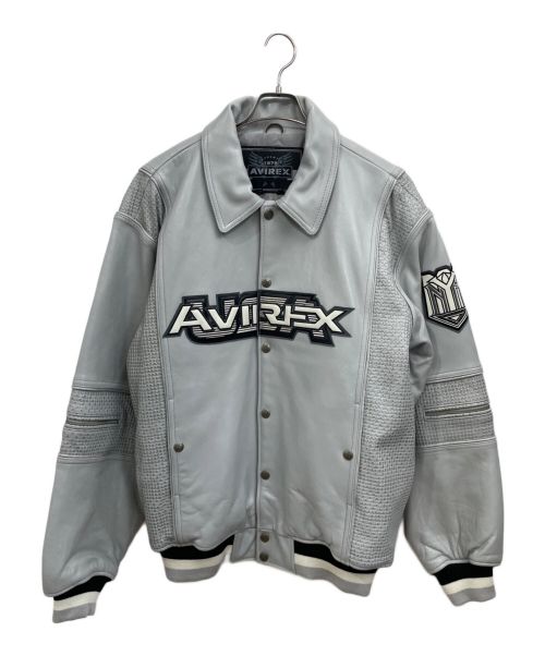 AVIREX（アヴィレックス）AVIREX (アヴィレックス) レザージャケット グレー サイズ:XLの古着・服飾アイテム