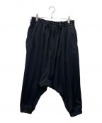 YOHJI YAMAMOTOヨウジヤマモト）の古着「SMOOTH POLYESTER HEM RIB BALLOON SARUEL PANTS」｜ブラック