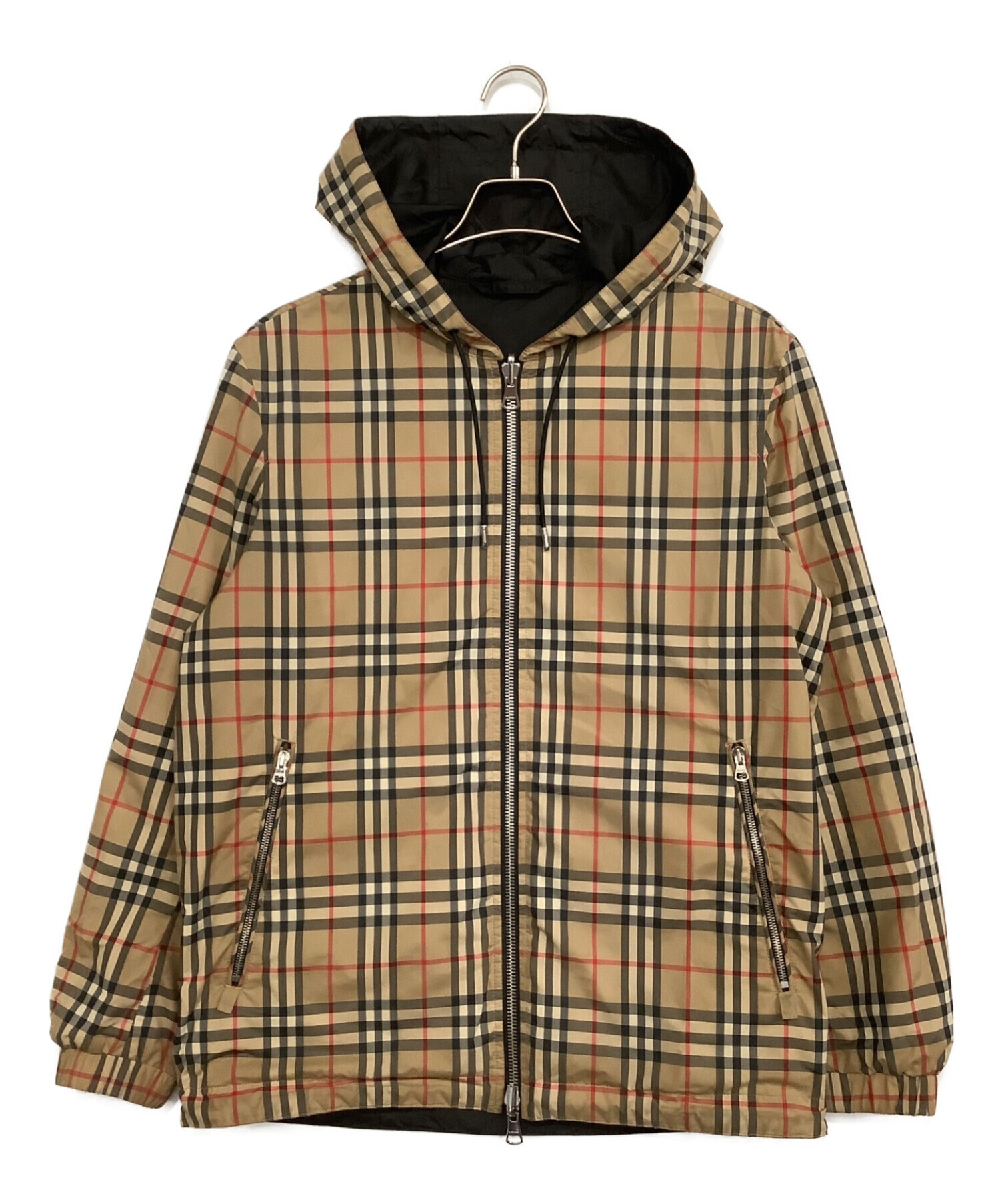 BURBERRY (バーバリー) リバーシブルヴィンテージチェックフーデッドジャケット ブラウン サイズ:XS