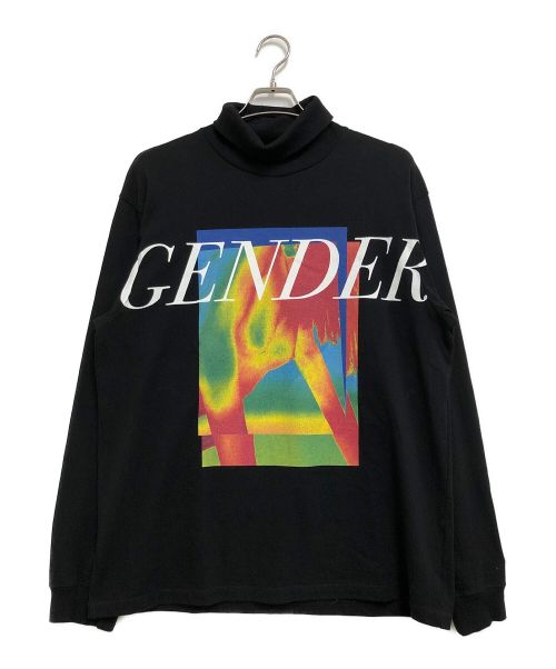 CHRISTIAN DADA（クリスチャンダダ）CHRISTIAN DADA (クリスチャンダダ) GENDER Print タートルネックロングスリーブカットソー ブラック サイズ:48の古着・服飾アイテム