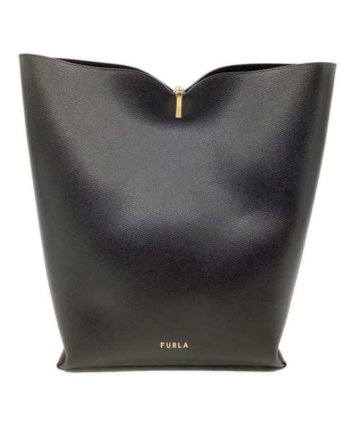 FURLA（フルラ）FURLA (フルラ) ショルダーバッグ　リボンM ホーボーバッグ ブラックの古着・服飾アイテム