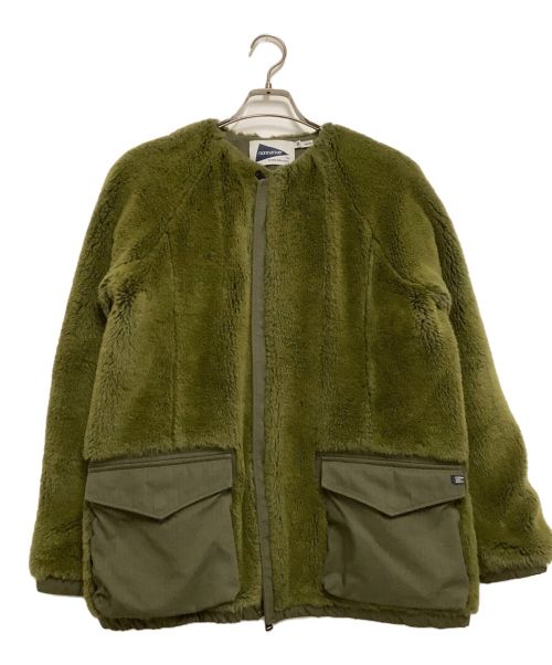 nonnative（ノンネイティブ）nonnative (ノンネイティブ) TROOPER CARDIGAN ACRYL HIGH PILE for Pilgrim Surf + Supply カーキの古着・服飾アイテム