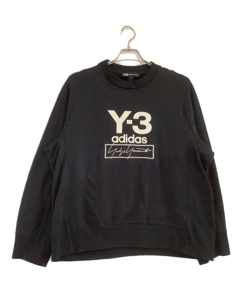 Y-3（ワイスリー）Y-3 (ワイスリー) STACKED LOGO CREW SWEATER ブラック サイズ:Mの古着・服飾アイテム