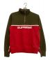 SUPREME（シュプリーム）の古着「2-Tone Half Zip Sweatshirt」｜カーキ×レッド