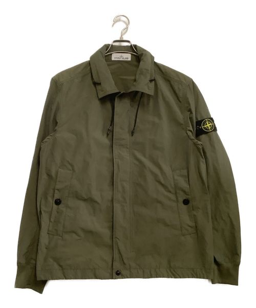 STONE ISLAND（ストーンアイランド）STONE ISLAND (ストーンアイランド) ミクロレップスレインジャケット カーキ サイズ:Lの古着・服飾アイテム