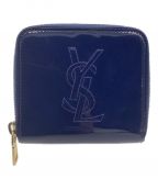 Yves Saint Laurentイヴサンローラン）の古着「2つ折りエナメル財布」｜ブルー