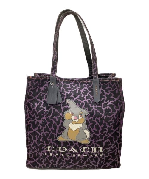 COACH（コーチ）COACH (コーチ) トートバッグ ブラック×パープルの古着・服飾アイテム