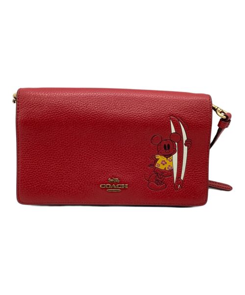 COACH（コーチ）COACH (コーチ) DISNEY (ディズニー) ショルダーウォレット レッドの古着・服飾アイテム