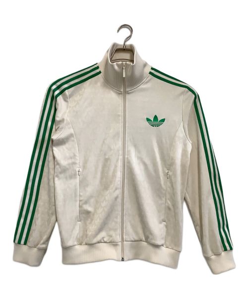 adidas（アディダス）adidas (アディダス) トラックジャケット adidas 70s モノグラムトラックトップ ベージュ×グリーン サイズ:Lの古着・服飾アイテム