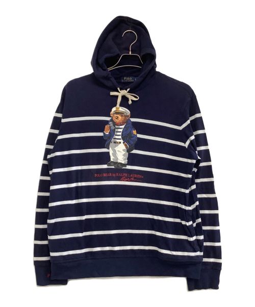 POLO RALPH LAUREN（ポロ・ラルフローレン）POLO RALPH LAUREN (ポロ・ラルフローレン) ポロベアプリントプルオーバーパーカー ネイビー サイズ:Lの古着・服飾アイテム