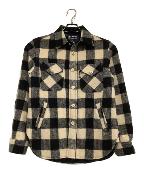 H.R.MARKET×Woolrich（ハリウッドランチマーケット×ウールリッチ）H.R.MARKET×Woolrich (ハリウッドランチマーケット×ウールリッチ) エルボーパッチ付きCPOジャケット ベージュ×ブラック サイズ:1の古着・服飾アイテム