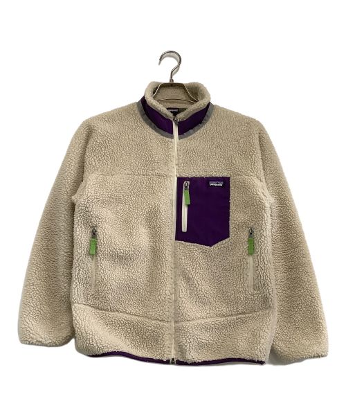 Patagonia（パタゴニア）Patagonia (パタゴニア) レトロXジャケット　Retro-X Fleece Jacket アイボリー×パープル サイズ:XLの古着・服飾アイテム